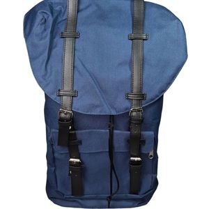 Haband Blue Canvas Vegan Leather Backpack